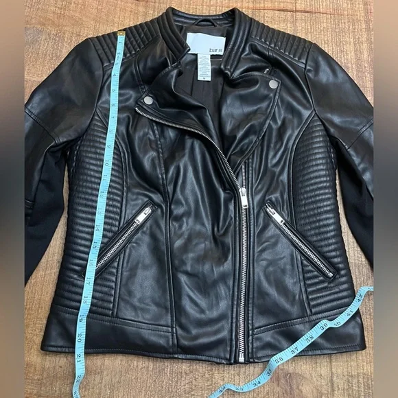 NWOT Bar III Quilted Black Leather Jacket - Picture 7 of 12